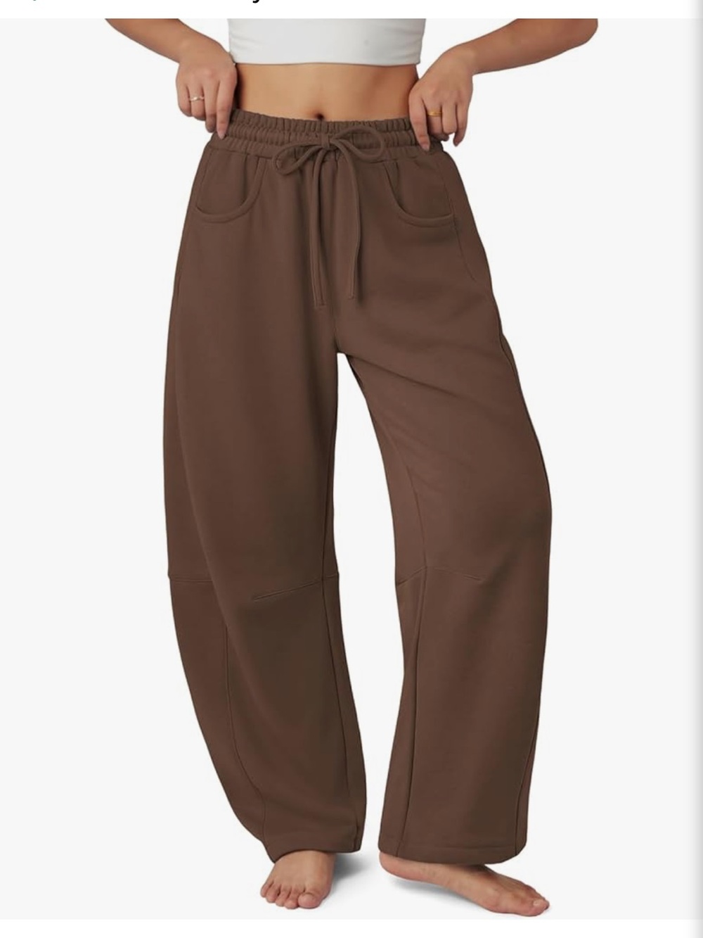 Cozy Drawstring Barrel Sweatpants in Espresso